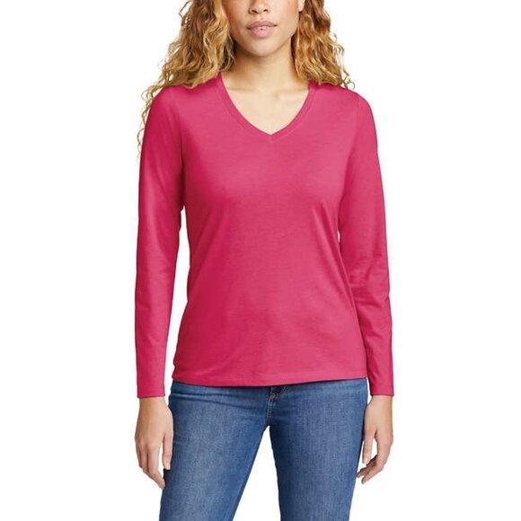 NWOT Eddie Bauer Womens Long Sleeve V Neck Shirt - Picture 1 of 5